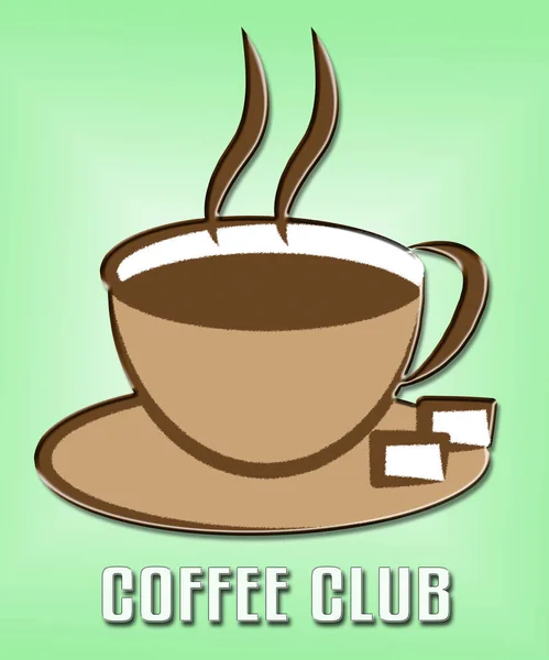 Coffee Club Shows Beverage Group And Caffeine — Stock Photo, Image