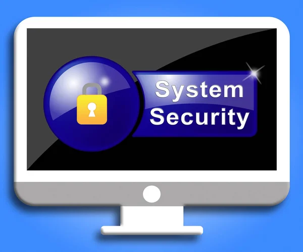 System Security Shows Computer Firewall And Protection — Stock Photo, Image