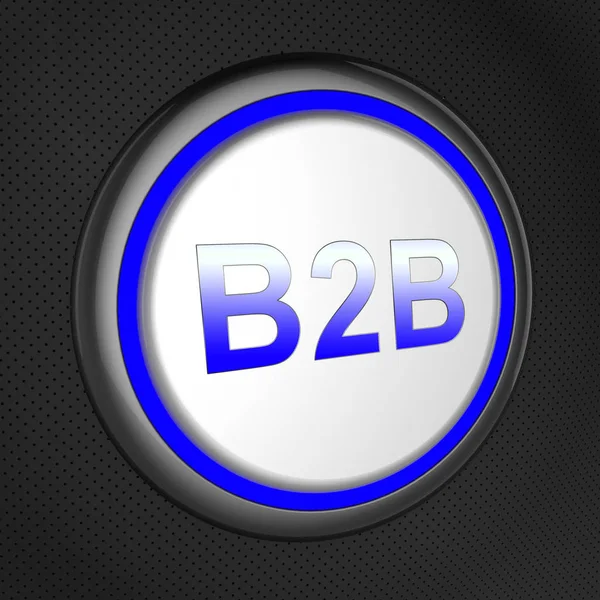 B2b Button Shows Business Transaction 3d Illustration — Stock Photo, Image