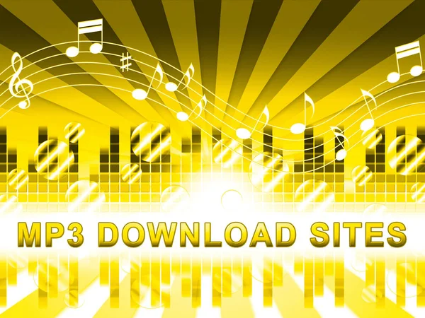 MP3 Download webbplatser innebär musik nedladdningar hemsida — Stockfoto