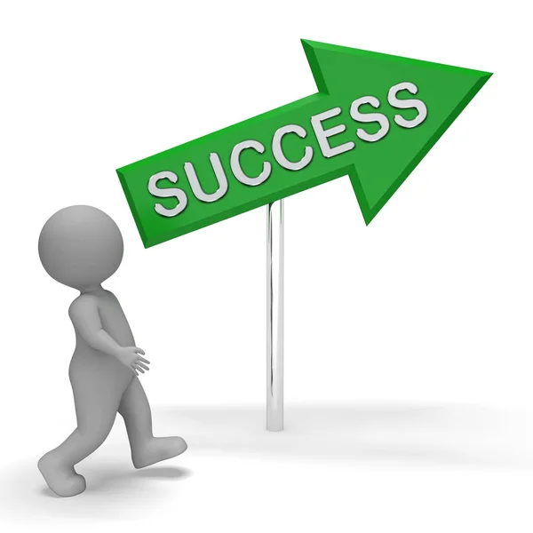 Success Sign Means Resolution Winner 3d Rendering — Stock Photo, Image