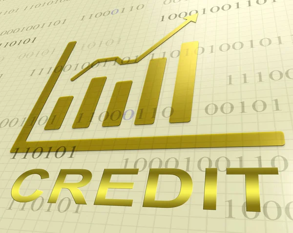 Credit Graph Indicates Finance And Loan 3d Rendering — Stock Photo, Image