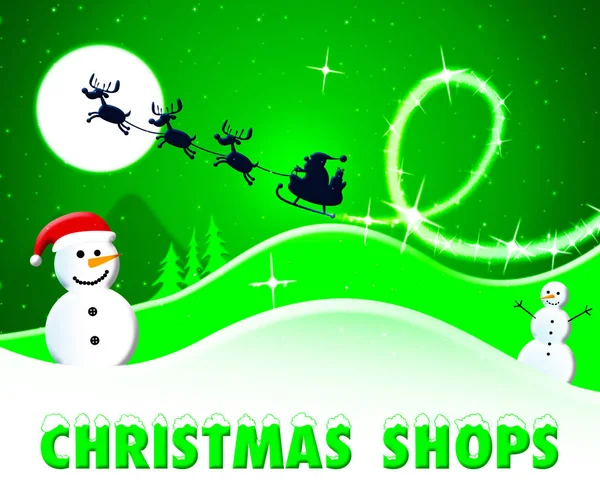 Різдвяні магазини показують різдвяний магазин 3d ілюстрації — стокове фото