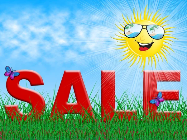 Продаж і сонце показує літні угоди 3d ілюстрації — стокове фото