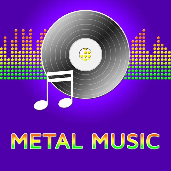 Metal Music Indicates Sound Tracks 3d Illustration — Stock Photo, Image