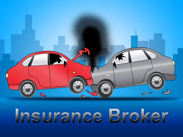 Insurance Broker Shows Car Policy 3d Illustration — Stock Photo, Image