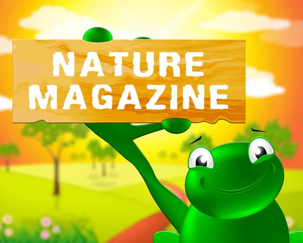 Nature Magazine Sign Shows Countryside Publication 3d Illustrati — Stock Photo, Image