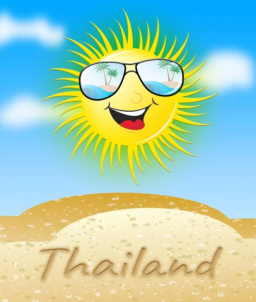 Tailândia sol sorrindo significado ensolarado 3d ilustração — Fotografia de Stock