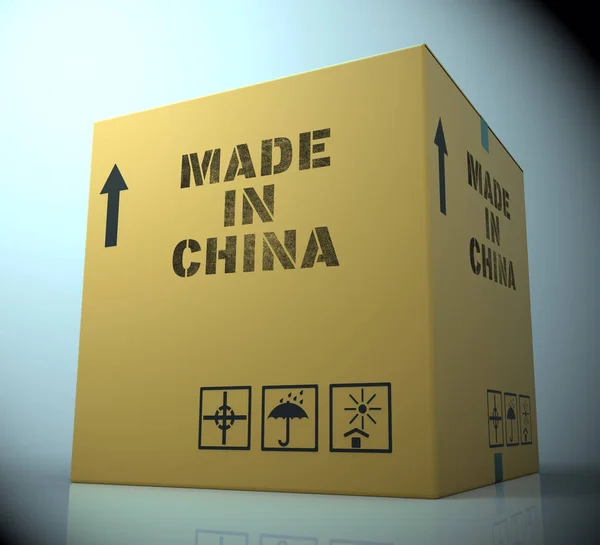Gemaakt China geeft aan goederen 3D-Rendering — Stockfoto