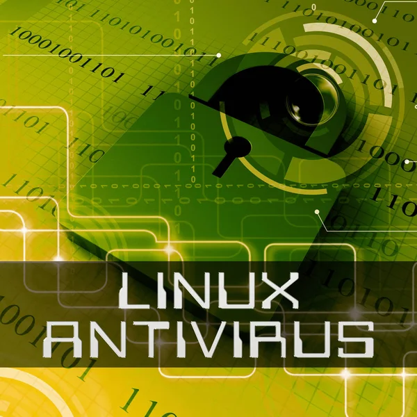 Linux-Antivirus zeigt Open-Source-Schutz 3D-Rendering — Stockfoto