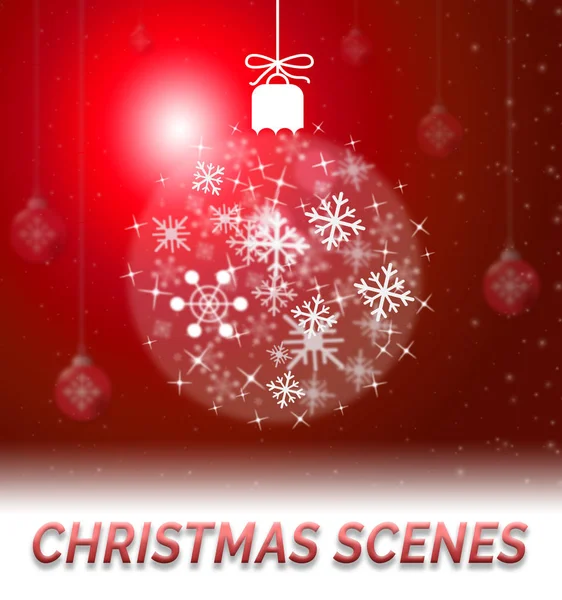 Christmas Scenes Shows Xmas Scene 3d Illustration — Stock Photo, Image