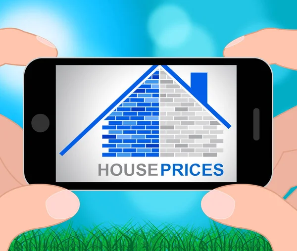 Huspriserna representerar bostäder Ladda 3d Illustration — Stockfoto
