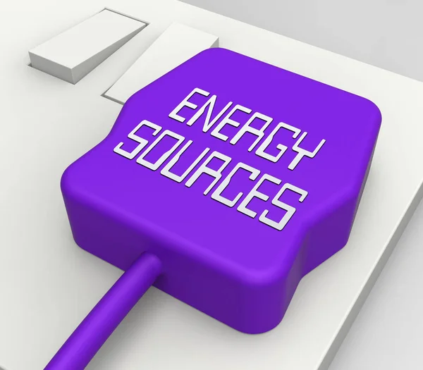 Energy Sources Plug Shows Power Supply 3d Rendering — Stock Photo, Image