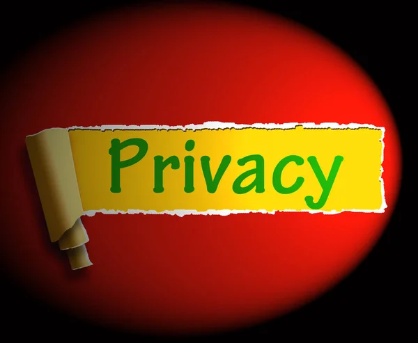 Privacy Word Mostra protezione delle informazioni 3d Rendering — Foto Stock