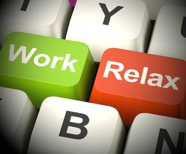 Trabajo Relax Keys Mostrando Tomar un descanso 3d Rendering —  Fotos de Stock