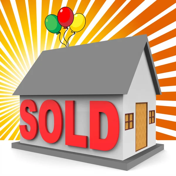 Huis verkocht betekenis Home verkoop 3D-Rendering — Stockfoto