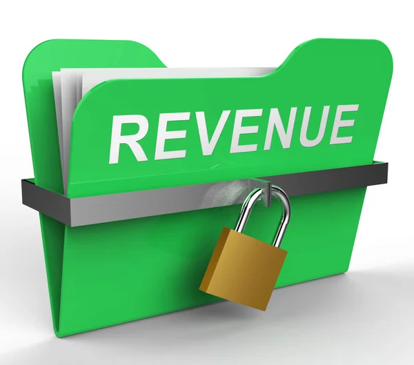 Revenue File Indicates Earning Gain 3d Rendering — Stock Photo, Image