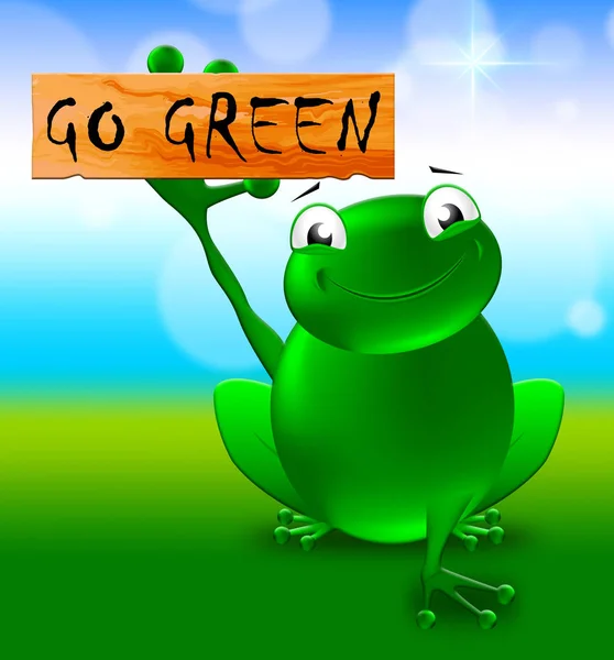 Go Green Shoots Earth Friendly 3d — стоковое фото