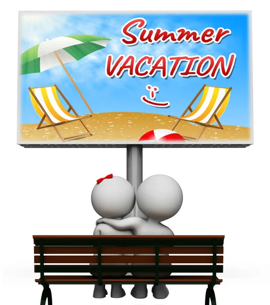 Summer Vacation Shows Vacation Season 3d Illustration — Stock Photo, Image