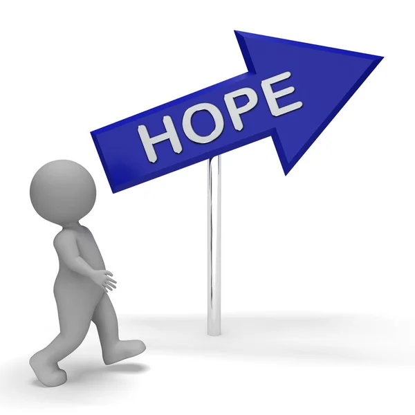 Hope Sign Means Wants And Wanting 3d Rendering — Stock Photo, Image