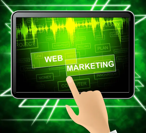 Webbmarknadsföring innebär nätverk Sem 3d Illustration — Stockfoto