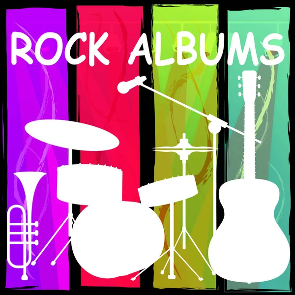 Albums rock signifiant bande son et acoustique — Photo