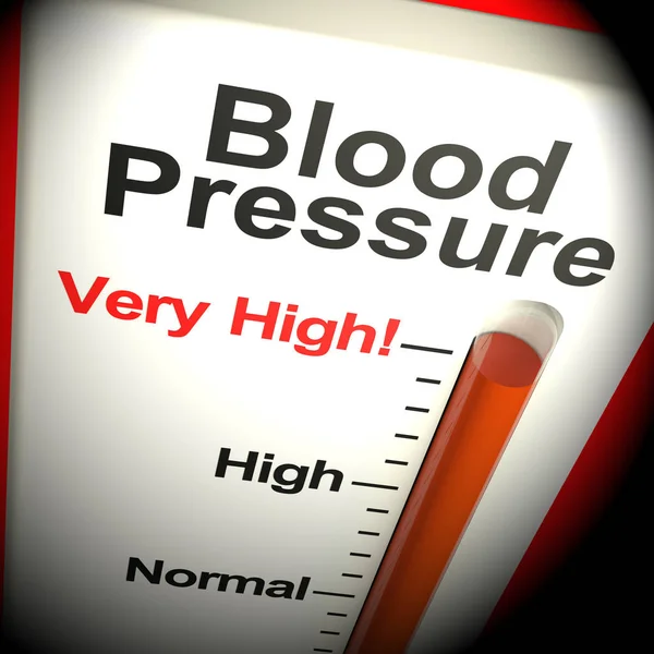 Very High Blood Pressure Shows Hypertension 3d Rendering — Stock Photo, Image