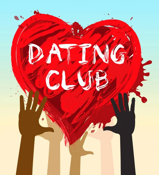 Dating-Club zeigt Liebste online 3D-Illustration — Stockfoto