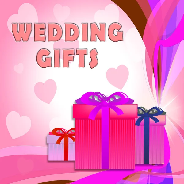 Bröllop gåvor innebär att få gift 3d Illustration — Stockfoto