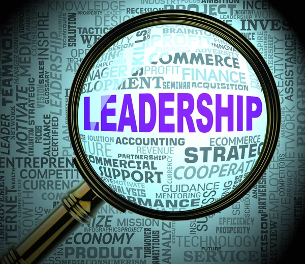 Lupa de liderança significa autoridade influencia 3d REndering — Fotografia de Stock