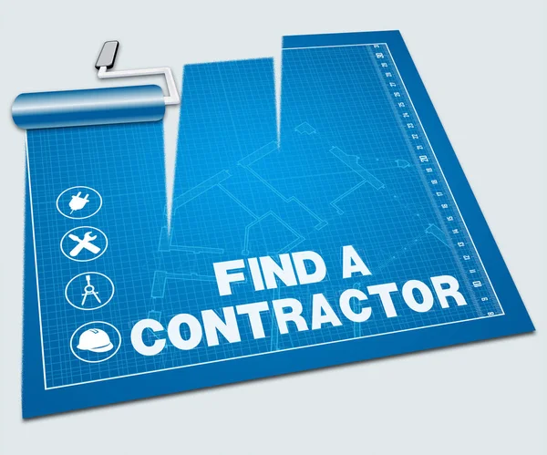 Find A Contractor Shows Builder Search 3d ILlustration — Stock Photo, Image