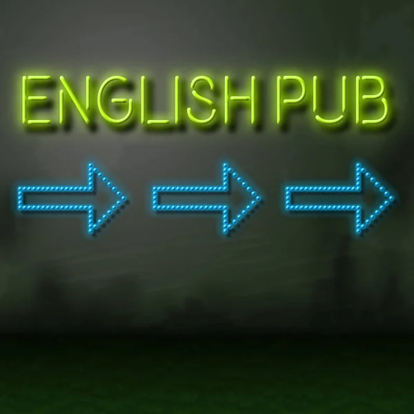 Englisches Pub-Schild zeigt britisches Bar-Nachtleben — Stockfoto