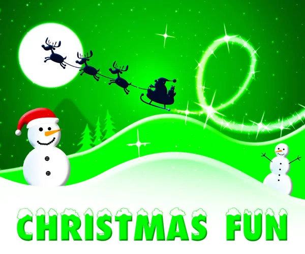 Christmas Fun Shows Enjoy At Xmas 3d Illustration — Stock Photo, Image