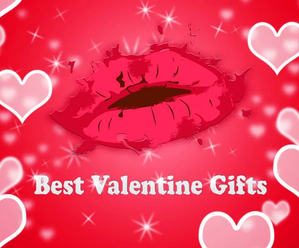 Představují nejlepší Valentine dárky ukazuje šťastný Valentines — Stock fotografie