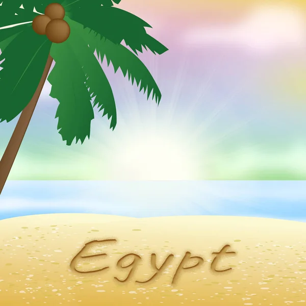 Beach Egipt wakacje znaczenie słoneczny wektor 3d — Zdjęcie stockowe