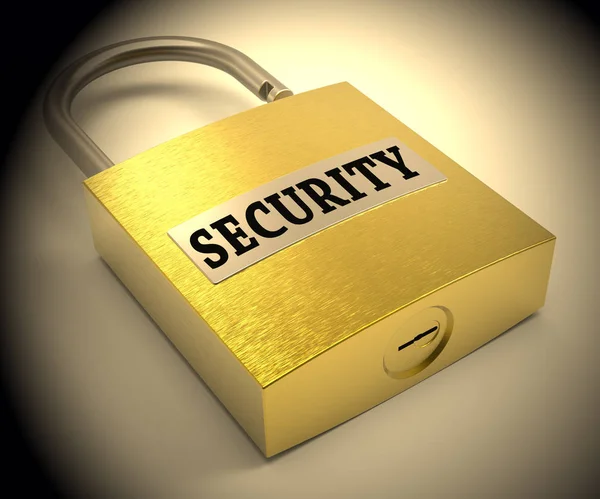 Biztonsági óriás lakat képviselő biztonságos adatvédelem 3d-leképezés — Stock Fotó