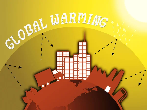 Globalne ocieplenie stanowi atmosferę ogrzewanie ilustracja 3d — Zdjęcie stockowe