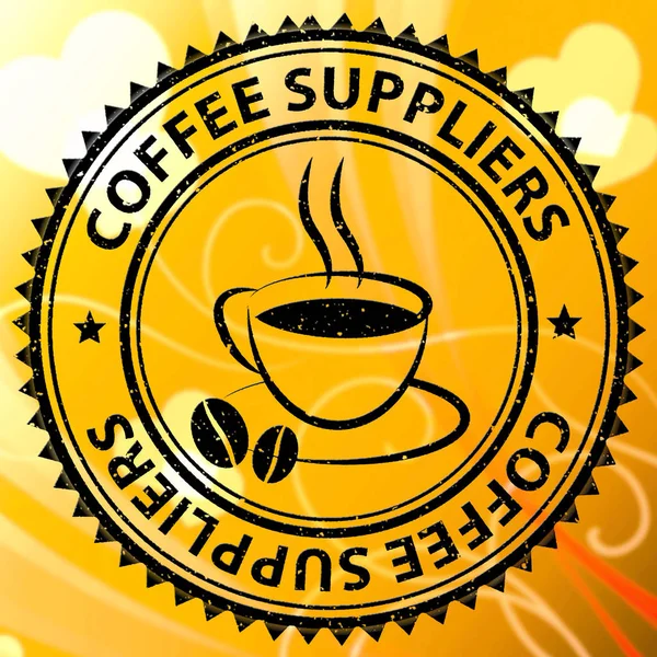 Постачальників кави означає постачання продуктів або постачальника — стокове фото