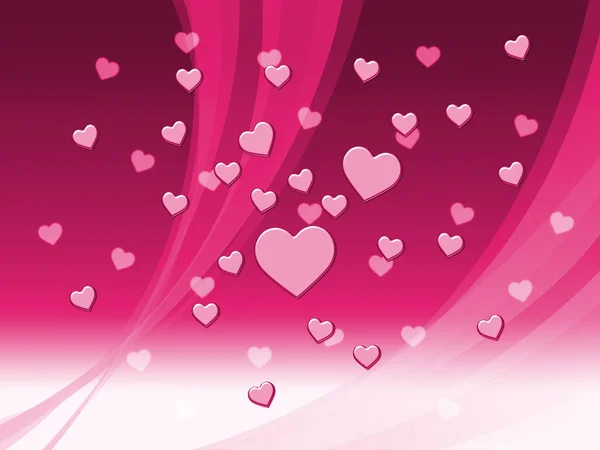 Elegant Red Hearts Background Means Delicate Passion Or Fine Wed — Stock Photo, Image