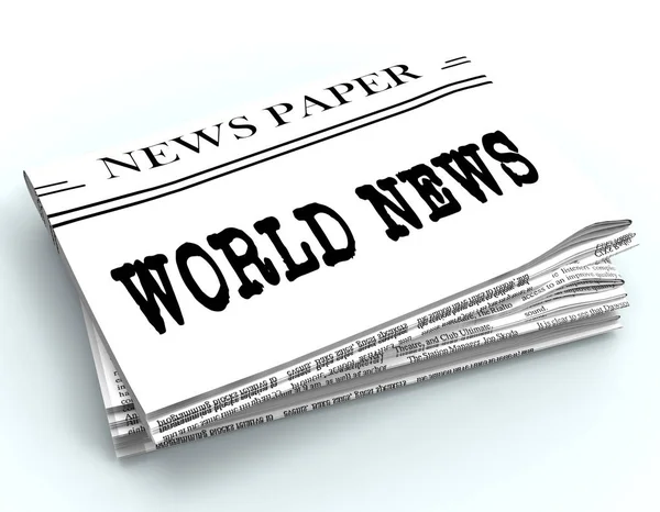 Nieuws van de wereld vertegenwoordigt Global nieuwsbrief 3D-Rendering — Stockfoto