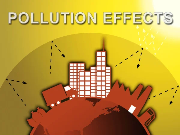 汚染影響の手段環境影響を 3 d イラスト — ストック写真