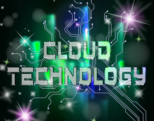 Cloud-Technologie zeigt Online-Elektronik und Web — Stockfoto