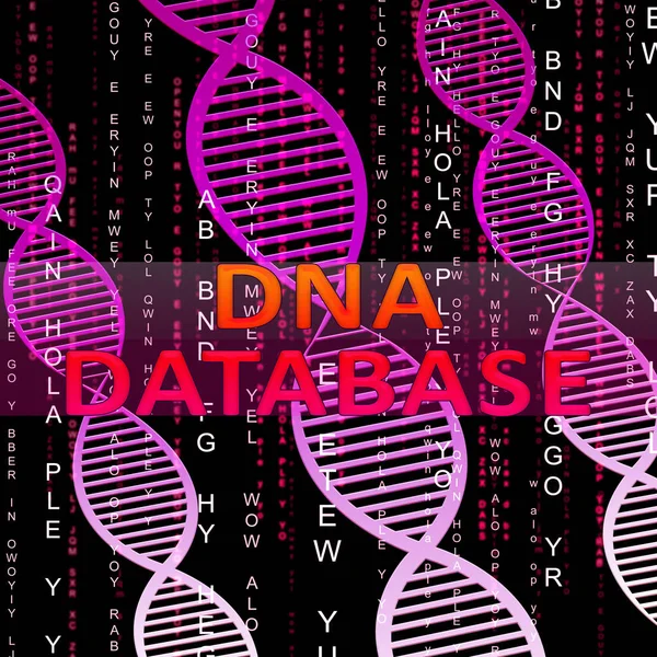Database del DNA significa dati genetici Illustrazione 3d — Foto Stock