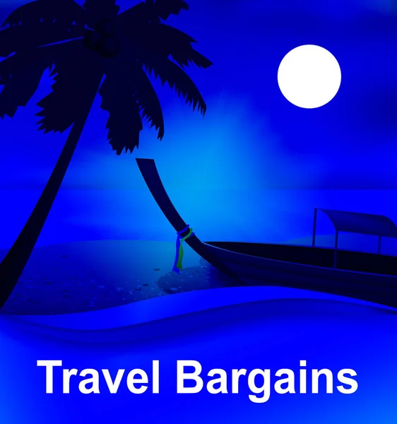 Travel Bargains Representing Low Cost Tours 3d Illustration — Stock Photo, Image