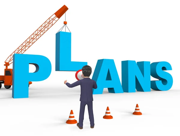 Make Plans Indicating Goals Planner 3d Rendering — Stock Photo, Image