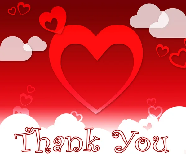 Thank You Hearts Shows Gratitude And Love — Stock Photo, Image