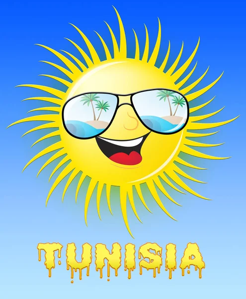 Tunisia sun smile bedeutet sonnige 3D-Illustration — Stockfoto