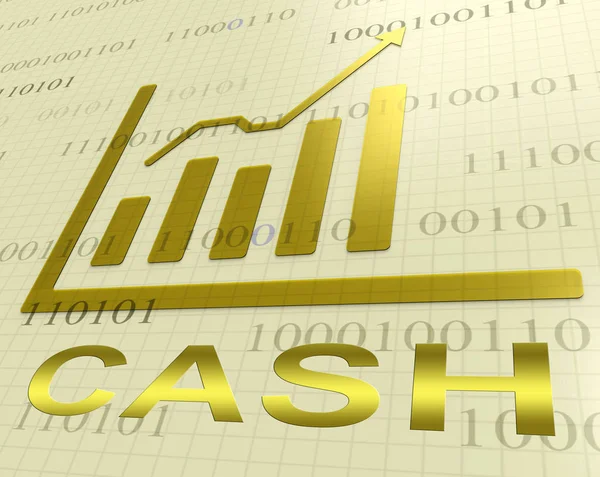 Cash grafen betyder rikedom välstånd 3d-Rendering — Stockfoto