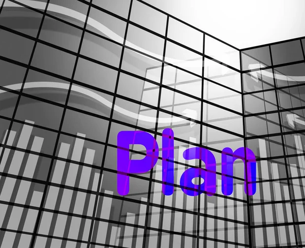 Plán slovo význam plánování plán a projekt — Stock fotografie