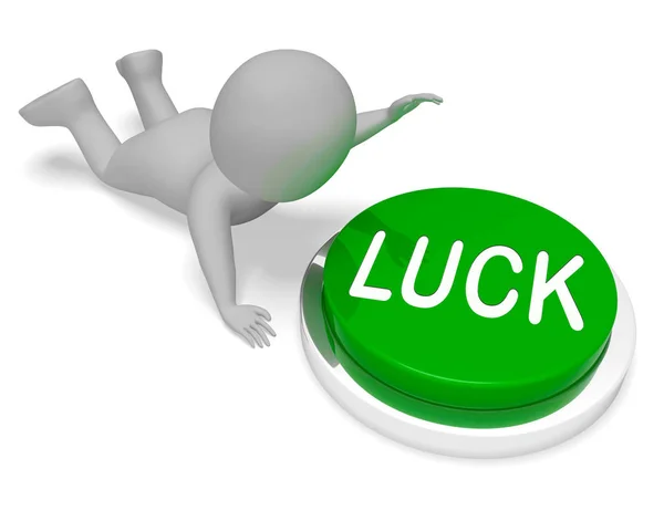 Luck Button Shows Risk Fortunes 3d Rendering — Stock Photo, Image